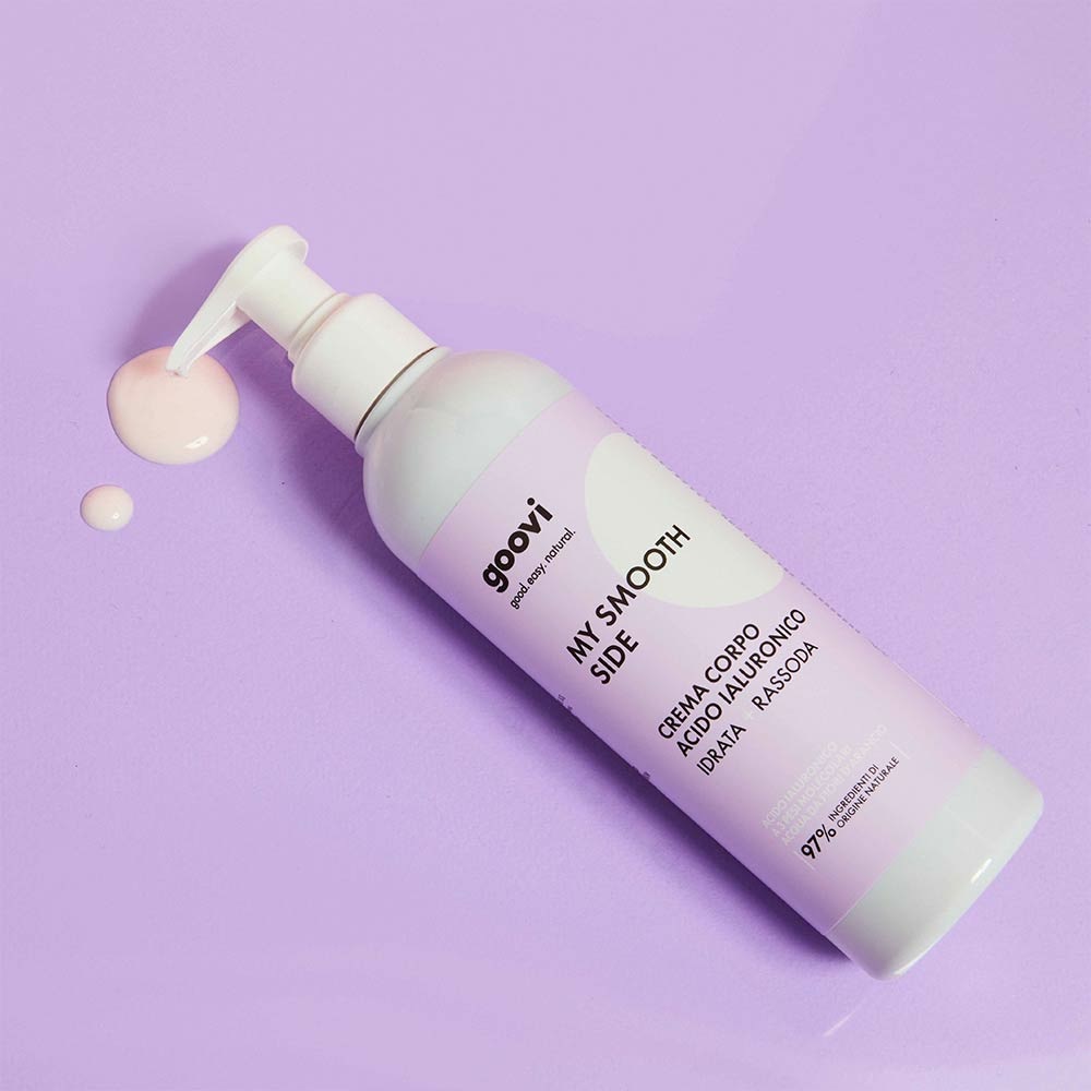 Goovi Crema Corpo Acido Ialuronico My Smooth Side 240 ml - Idratazione Profonda e Rassodamento con Ingredienti Naturali
