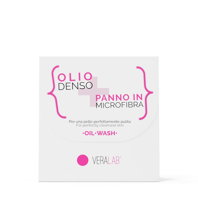 Veralab Oil Wash 30ml - Kit Detersione Viso con Panno in Microfibra, Deterge e Idrata la Pelle