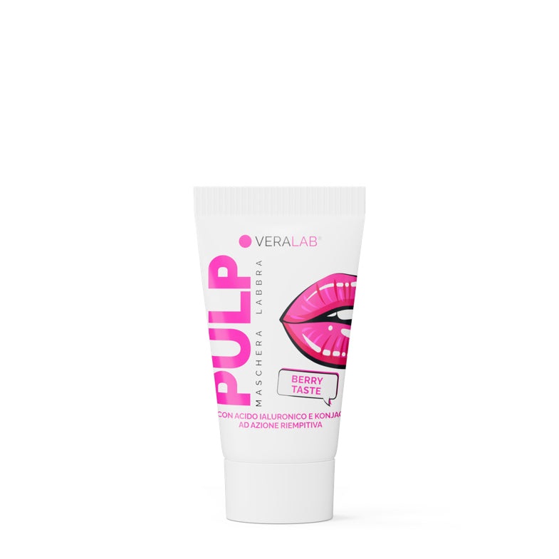 Veralab Pulp Maschera Labbra Nutriente Oil-Gel 20 ml con Acido Ialuronico e Koniac - Gusto Berry