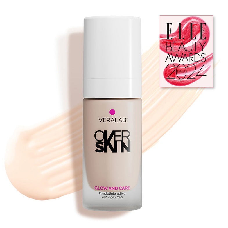 OVERSKIN Glow and Care Fondotinta 0.5 Fair - 30 ml, Effetto Anti Age, Luminoso e Idratante