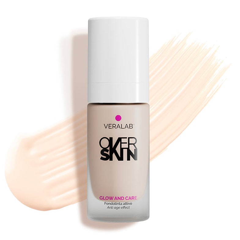 OVERSKIN Glow and Care Fondotinta 0.5 Fair - 30 ml, Effetto Anti Age, Luminoso e Idratante
