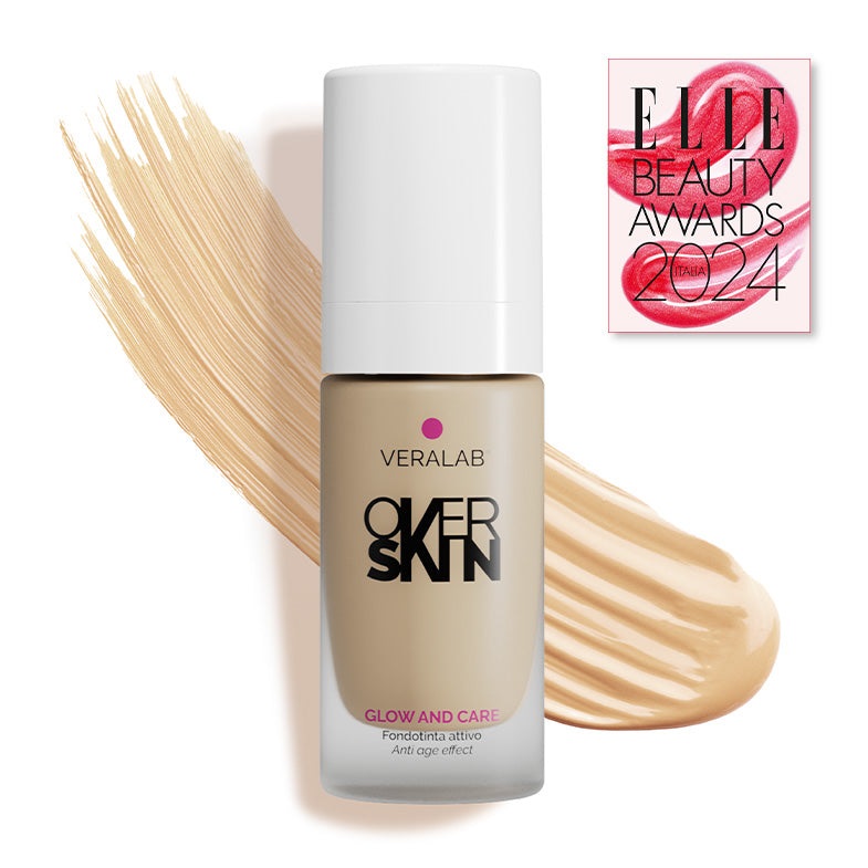 Overskin Glow and Care Fondotinta Liquido 4.5 Brown Sugar 30 ml - Effetto Anti Age, Luminoso e Idratante