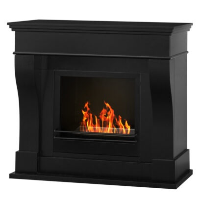 Divina Fire Washington Camino a Bioetanolo da Terra in Legno Nero - 3,4 kW - L111 x P43 x H99