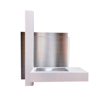 Divina Fire Camino a Bioetanolo Vienna - Bianco, Acciaio, 3,5 kW, L65 x H75 x P23