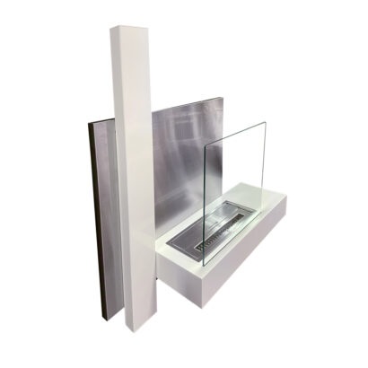 Divina Fire Camino a Bioetanolo Vienna - Bianco, Acciaio, 3,5 kW, L65 x H75 x P23