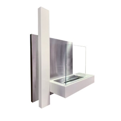 Divina Fire Camino a Bioetanolo Vienna - Bianco, Acciaio, 3,5 kW, L65 x H75 x P23