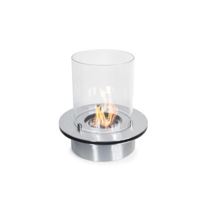 Divina Fire Df93994 Bruciatore a Bioetanolo da 4 lt in Acciaio Inox e Vetro - Dimensioni d. 35 x H 36 cm