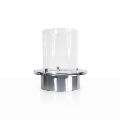 Divina Fire Df93994 Bruciatore a Bioetanolo da 4 lt in Acciaio Inox e Vetro - Dimensioni d. 35 x H 36 cm