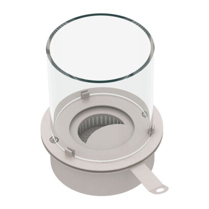 Divina Fire Bruciatore Tondo per Camino a Bioetanolo - 3 lt, Acciaio Inox, Vetro Temperato, d.30 cm