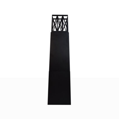 Divina Fire Biocamino Vulcano Nero da Giardino 40x40x145 cm - Ecologico e Senza Fumi