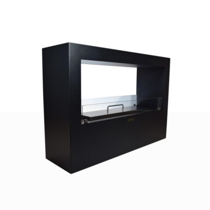 Divina Fire Giotto S Camino a Bioetanolo da Terra - Acciaio Nero 4 kW - 100x30x70 cm