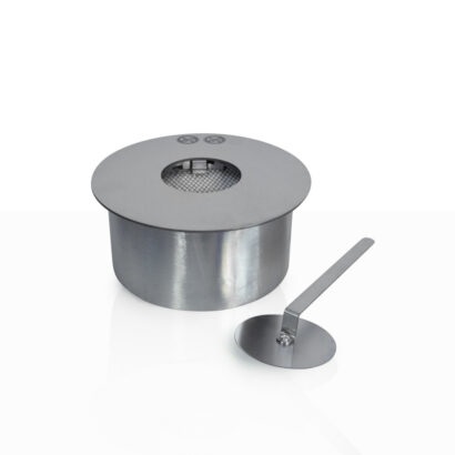 Divina Fire Bruciatore Tondo per Camino a Bioetanolo Inox 2,5 lt - d.22 cm, Capacità 2,5 lt, Tempo di Combustione 7-7,5 ore