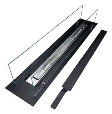 Divina Fire DF94813 Bruciatore a Bioetanolo in Acciaio Inox con Vetro - 100 cm, Capacità 1 lt, Installazione da Incasso