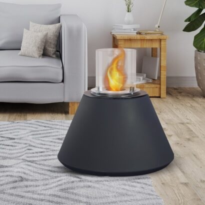 Divina Fire Stromboli Camino a Bioetanolo da Terra - Antracite, d.60 x h.56 cm, 3,4 kW, Ecologico per Interno ed Esterno