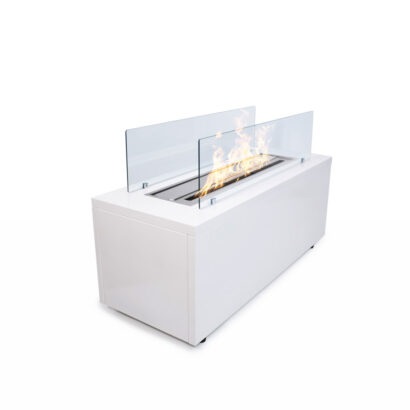 Divina Fire Df94817 Caravaggio Camino a Bioetanolo da Terra - Acciaio Bianco - 4 kW - Dimensioni L100xP40xH40 cm - Ecologico e Senza Fumi Nocivi