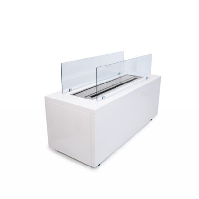 Divina Fire Df94817 Caravaggio Camino a Bioetanolo da Terra - Acciaio Bianco - 4 kW - Dimensioni L100xP40xH40 cm - Ecologico e Senza Fumi Nocivi