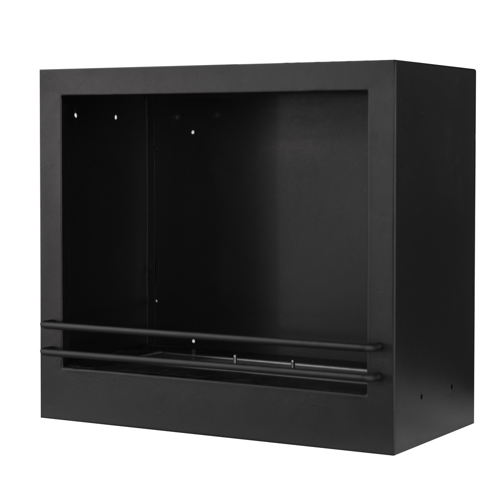 Divina Fire Inserto per Camino a Bioetanolo con Bruciatore ad Incasso 1,8 lt - Acciaio Nero - 58x28xH52 cm - 3,4 kW