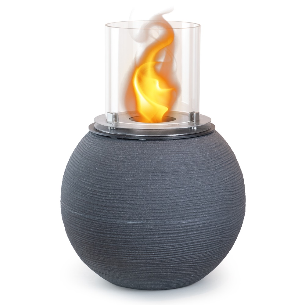 Divina Fire Botticelli Camino a Bioetanolo da Terra in Ghisa Grigio - d.40 x h54 - 3,4 kW - Ecologico per Interno/Esterno