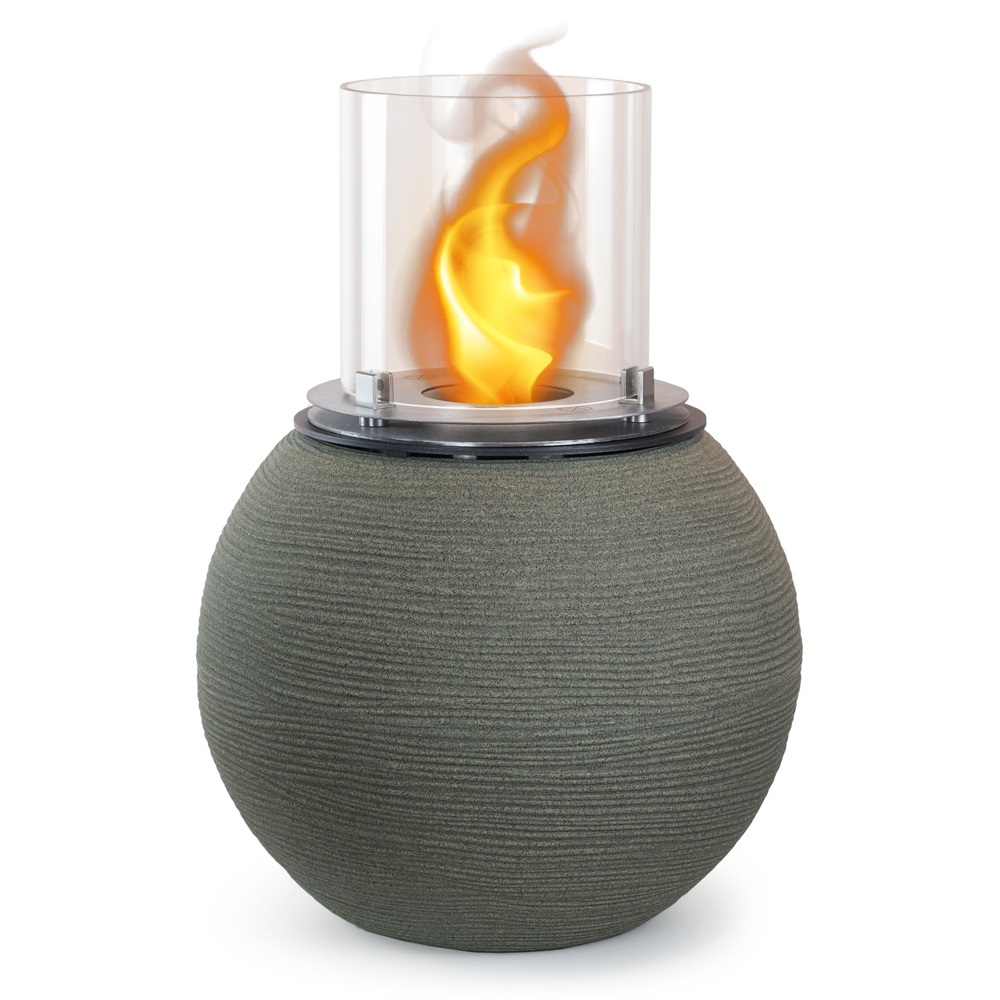 Divina Fire Botticelli Camino a Bioetanolo da Terra Verde Salvia - Interno/Esterno, d.40 x h54 cm, 3,4 kW