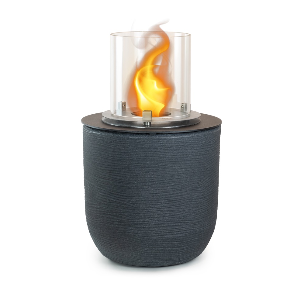 Divina Fire Raffaello Camino a Bioetanolo da Terra in Ghisa Grigio - d.35 x h.55 cm, 3,4 kW, Ecologico per Interno/Esterno