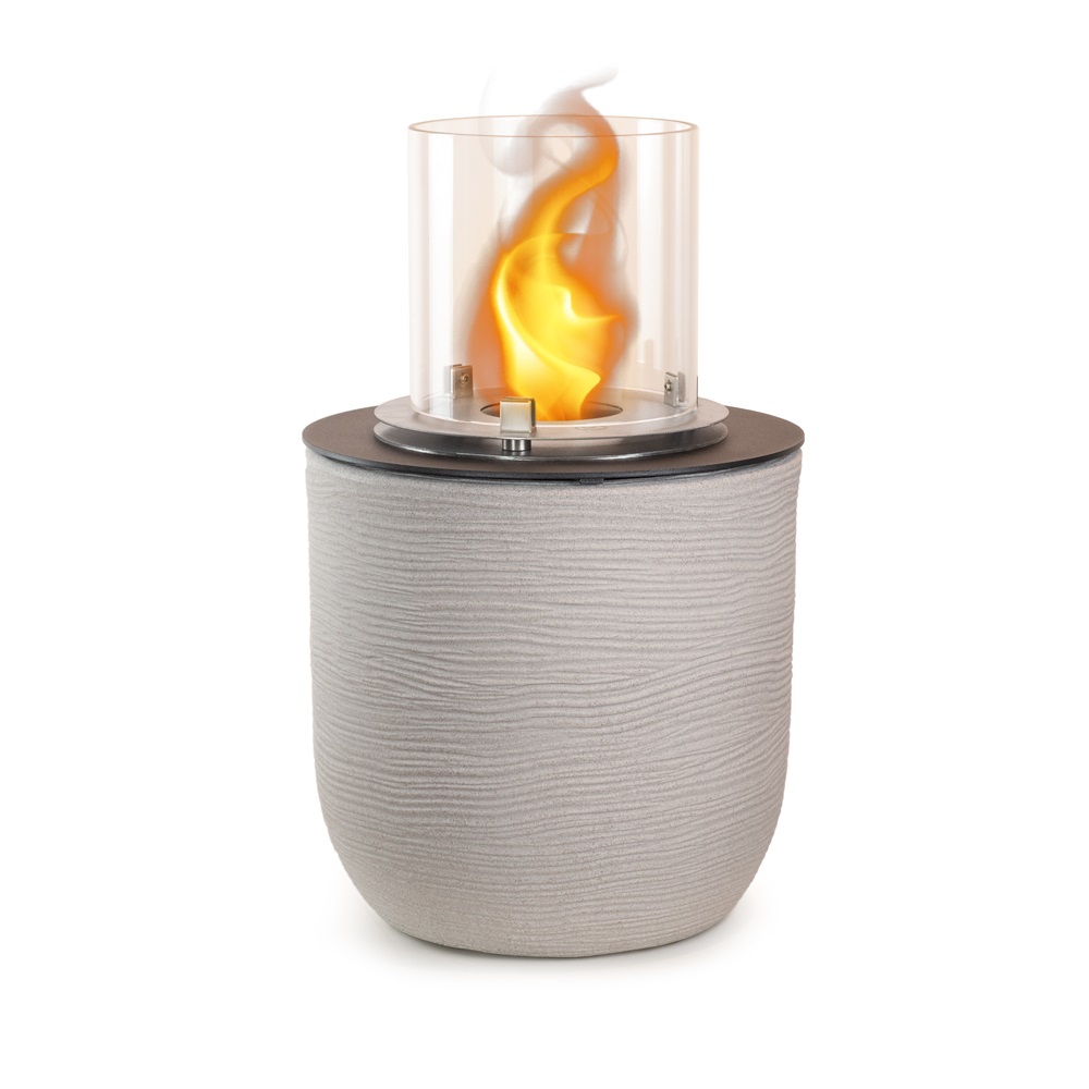 Divina Fire Raffaello Camino a Bioetanolo da Terra per Interno/Esterno - Corda Beige - d.35 x h.55 cm - 3,4 kW