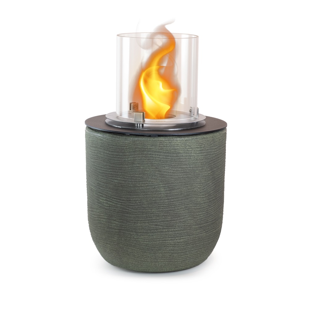 Divina Fire Raffaello Camino a Bioetanolo da Terra Verde Salvia - Interno/Esterno, d.35 x h.55 cm, 3,4 kW