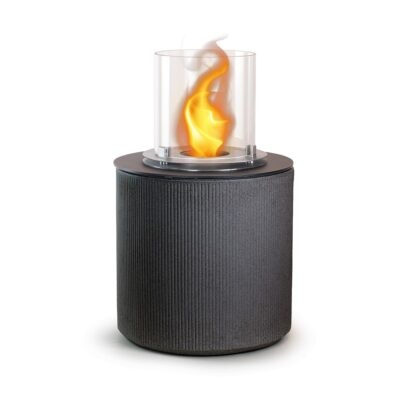 Divina Fire Modigliani Camino a Bioetanolo da Terra in Ghisa Grigio - d.36 x h.56 cm, 3,4 kW, Ecologico per Interno ed Esterno