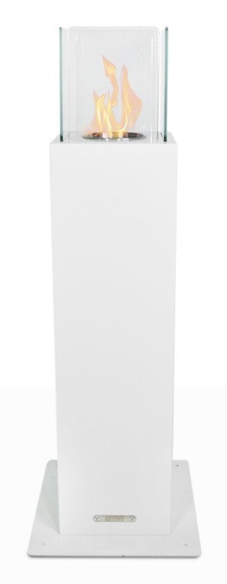 Divina Fire Capri 70 - Biocamino da Giardino Ecologico in Acciaio Bianco, Potenza 3 kW per Esterni