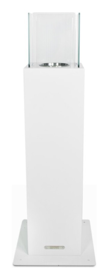 Divina Fire Capri 70 - Biocamino da Giardino Ecologico in Acciaio Bianco, Potenza 3 kW per Esterni