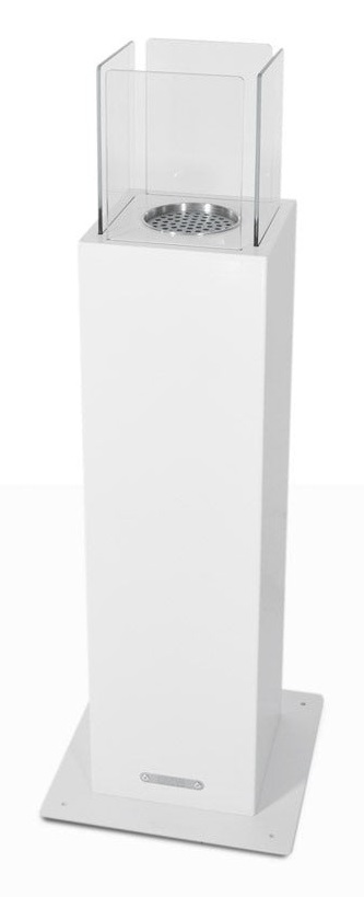 Divina Fire Capri 70 - Biocamino da Giardino Ecologico in Acciaio Bianco, Potenza 3 kW per Esterni