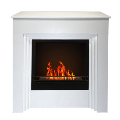 Divina Fire Camino a Bioetanolo BELLINI da Terra in Legno Bianco Made in Italy L96 x P35 x H96