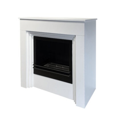 Divina Fire Camino a Bioetanolo BELLINI da Terra in Legno Bianco Made in Italy L96 x P35 x H96