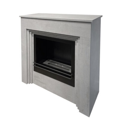 Divina Fire Bellini Camino a Bioetanolo da Terra in Ferro e Cemento - 3,4 kW - Effetto Cemento - Made in Italy - L96 x P35 x H96