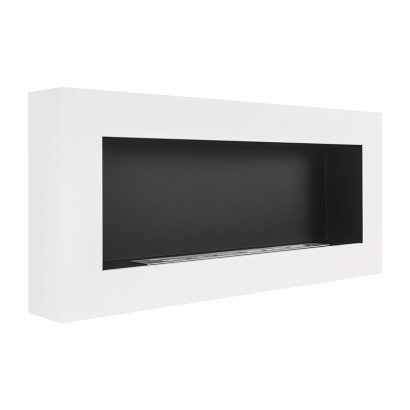 Divina Fire Camino a Bioetanolo Siena da Parete Bianco - L 90 x P 12 x H 40 cm, Ecologico e Senza Fumi Nocivi