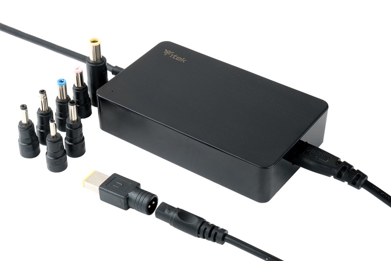 ITEK Alimentatore Universale per Notebook - 65W, 8 Connettori, Interno, Slim Design, Nero
