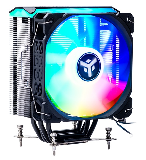 ITEK ICY-4HLA Dissipatore CPU ad Aria Universale 150W TDP, 4 HeatPipe, Ventola 12 cm ARGB, Nero e Bianco