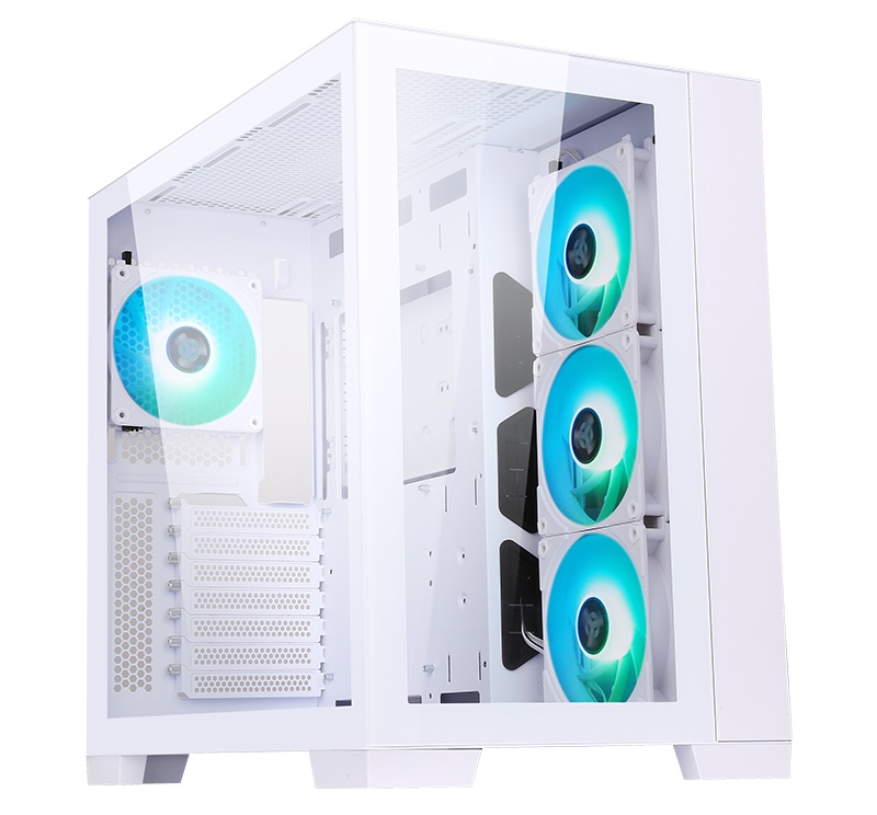 Itek ITGCADCAGW Case Gaming Tower Bianco - ATX, micro ATX, Mini-ITX, 4x12cm ARGB Fan, 2xUSB 3.0, Type-C, Pannello Vetro Temperato