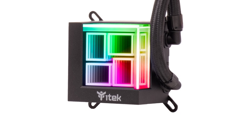ITEK HYDRO CUBE 240B Kit di raffreddamento a liquido 240mm con ventilatore PWM ARGB, supporto per Socket AM4/AM5/LGA 1200/1366/775/1700