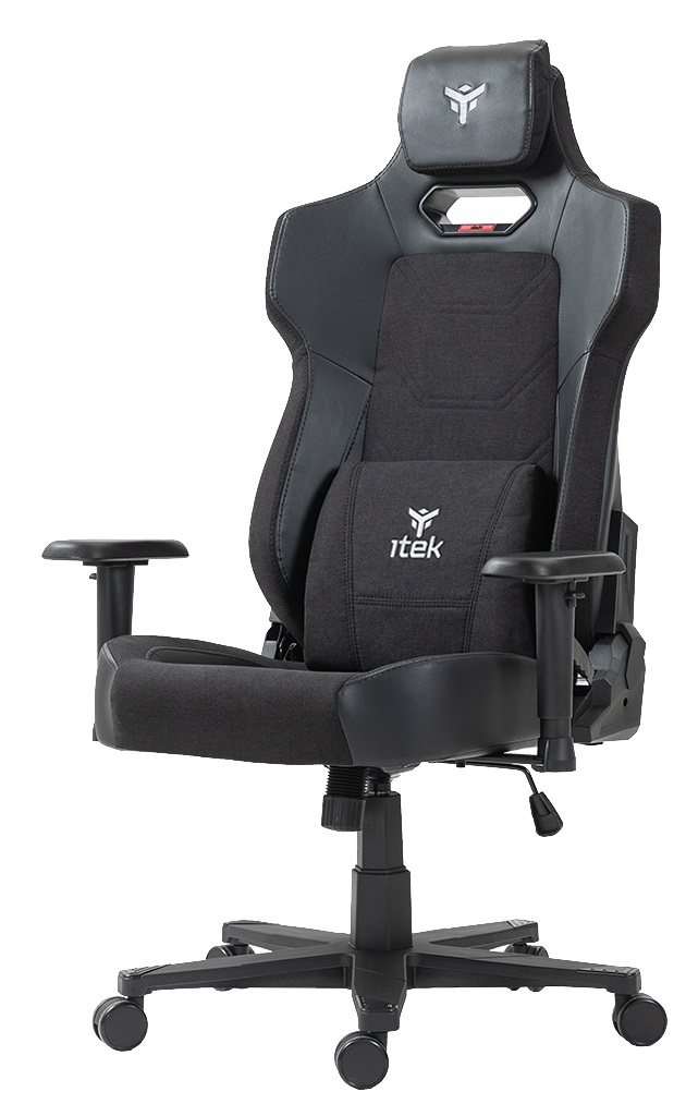 itek SHUTTLE PM66 Sedia da Gaming Universale con Seduta Imbottita, Braccioli 3D, Nero