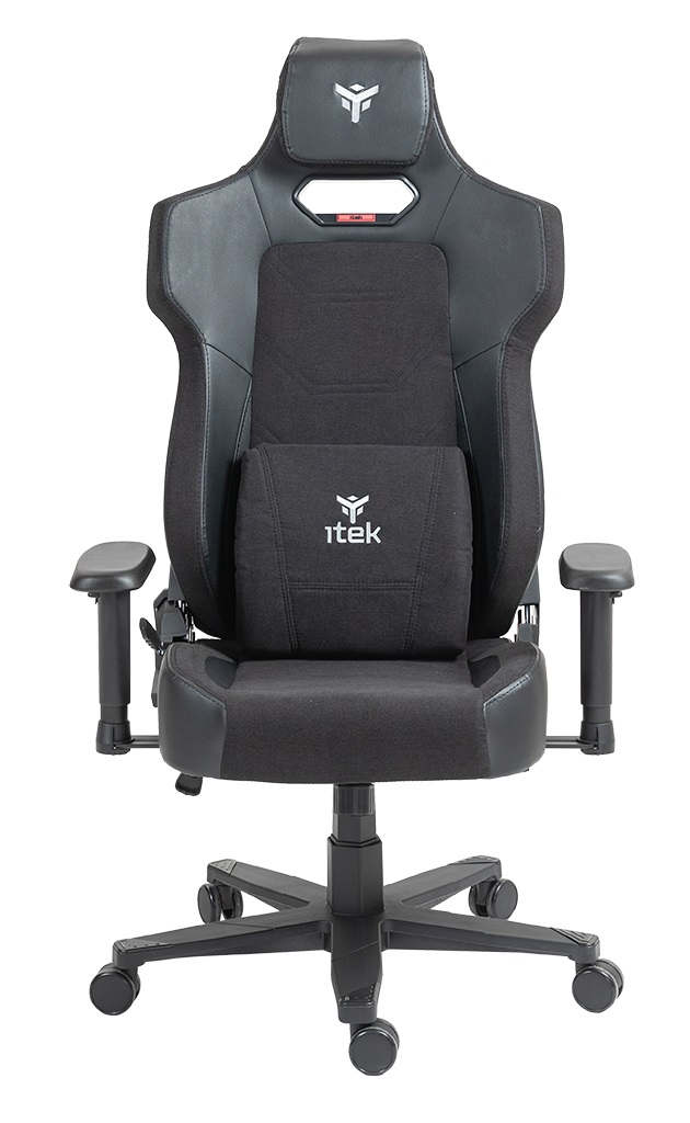 itek SHUTTLE PM66 Sedia da Gaming Universale con Seduta Imbottita, Braccioli 3D, Nero