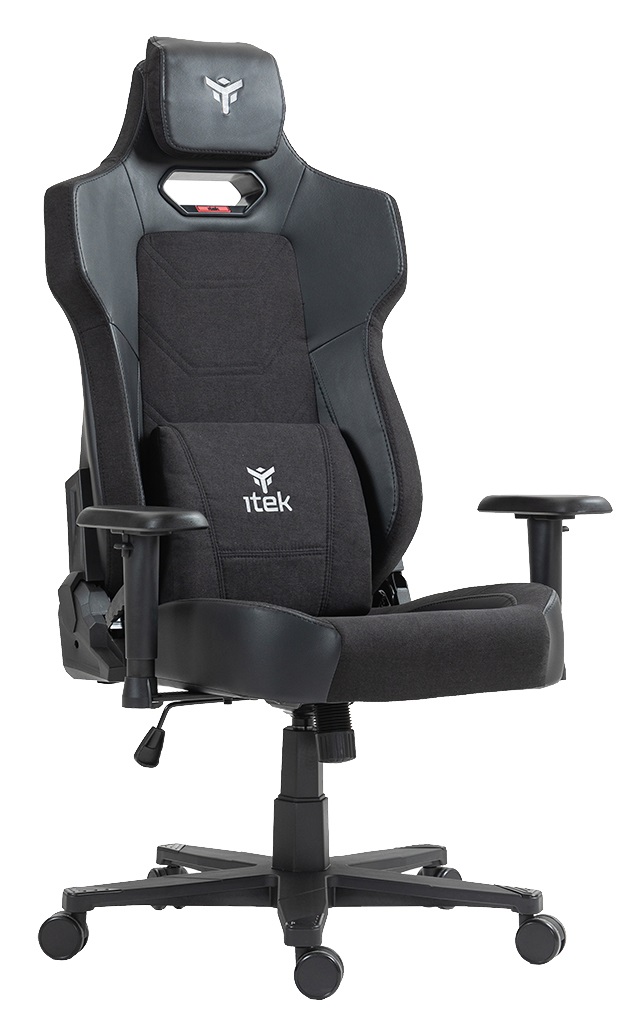 itek SHUTTLE PM66 Sedia da Gaming Universale con Seduta Imbottita, Braccioli 3D, Nero