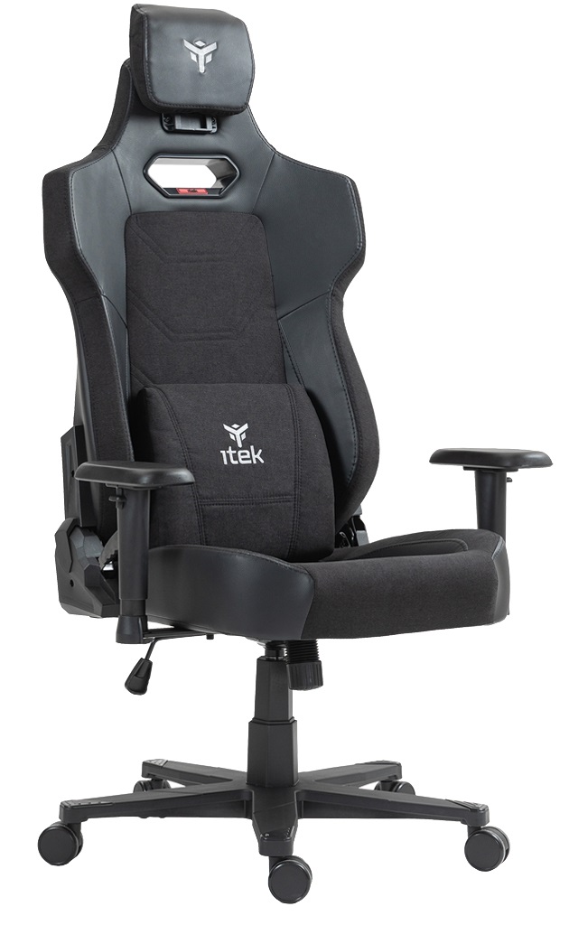 itek SHUTTLE PM66 Sedia da Gaming Universale con Seduta Imbottita, Braccioli 3D, Nero