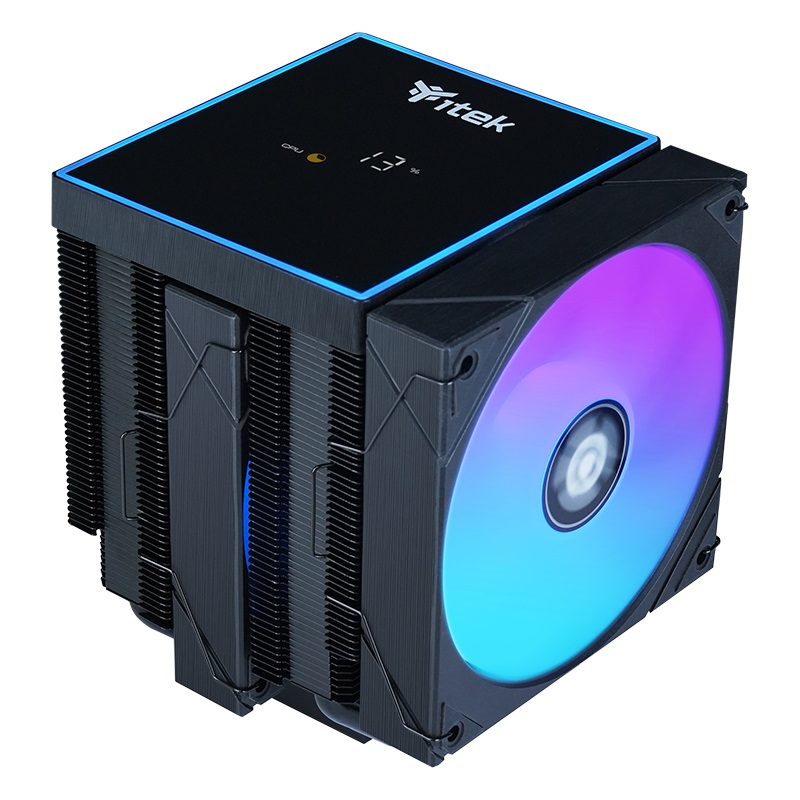 ITEK ICY-6HATP Cooler Aria 250W TDP con 2 Ventilatori ARGB e Display Digitale