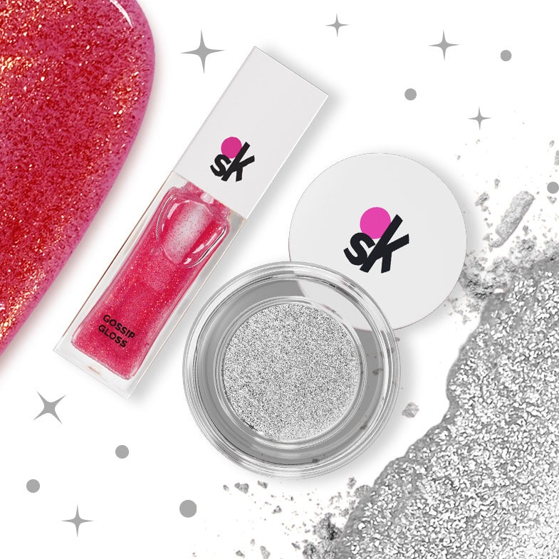 OVERSKIN Glow Vertigo - Kit Ombretto Madreperla e Lucidalabbra Sangria per Sguardo Luminoso