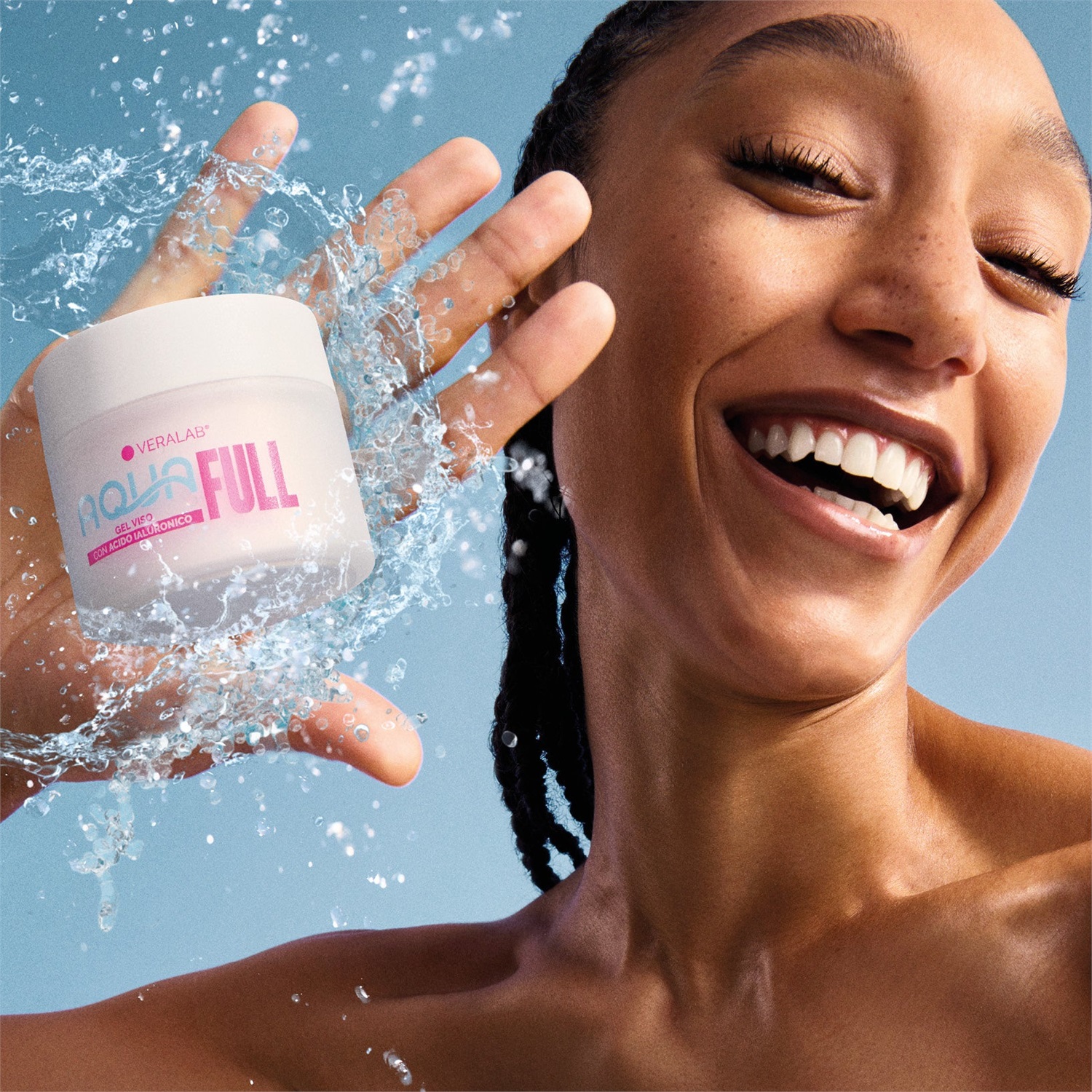 Veralab AquaFull Gel Siero Viso 50ml - Idratante e Rimpolpante con Acido Ialuronico e Niacinamide