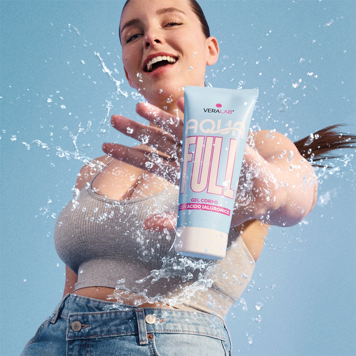 VERALAB Aquafull Corpo 200ml - Gel Idratante con Acido Ialuronico per Pelle Vellutata