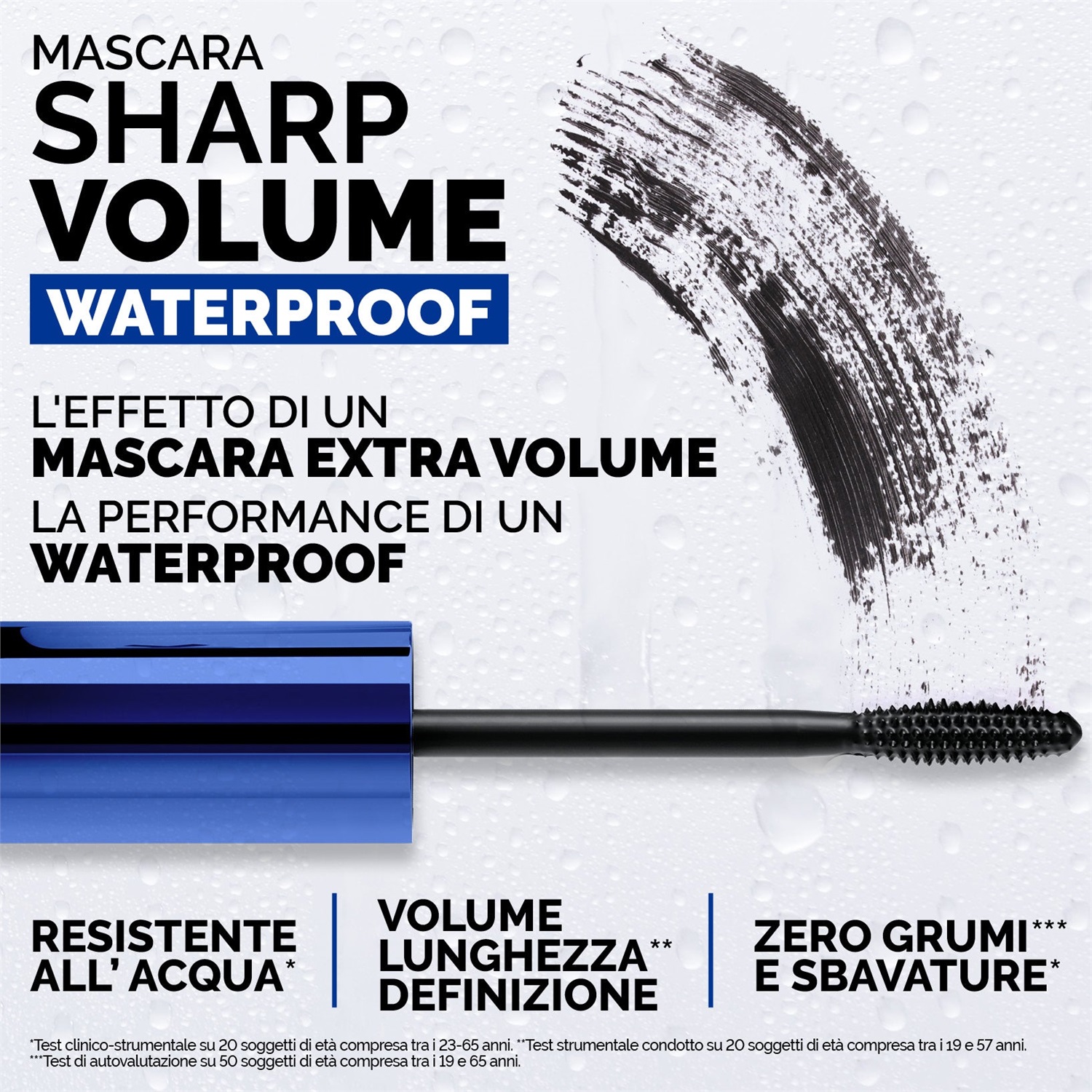 Overskin Mascara Sharp Volume Waterproof - Volume, Lunghezza e Definizione con Scovolino 3D