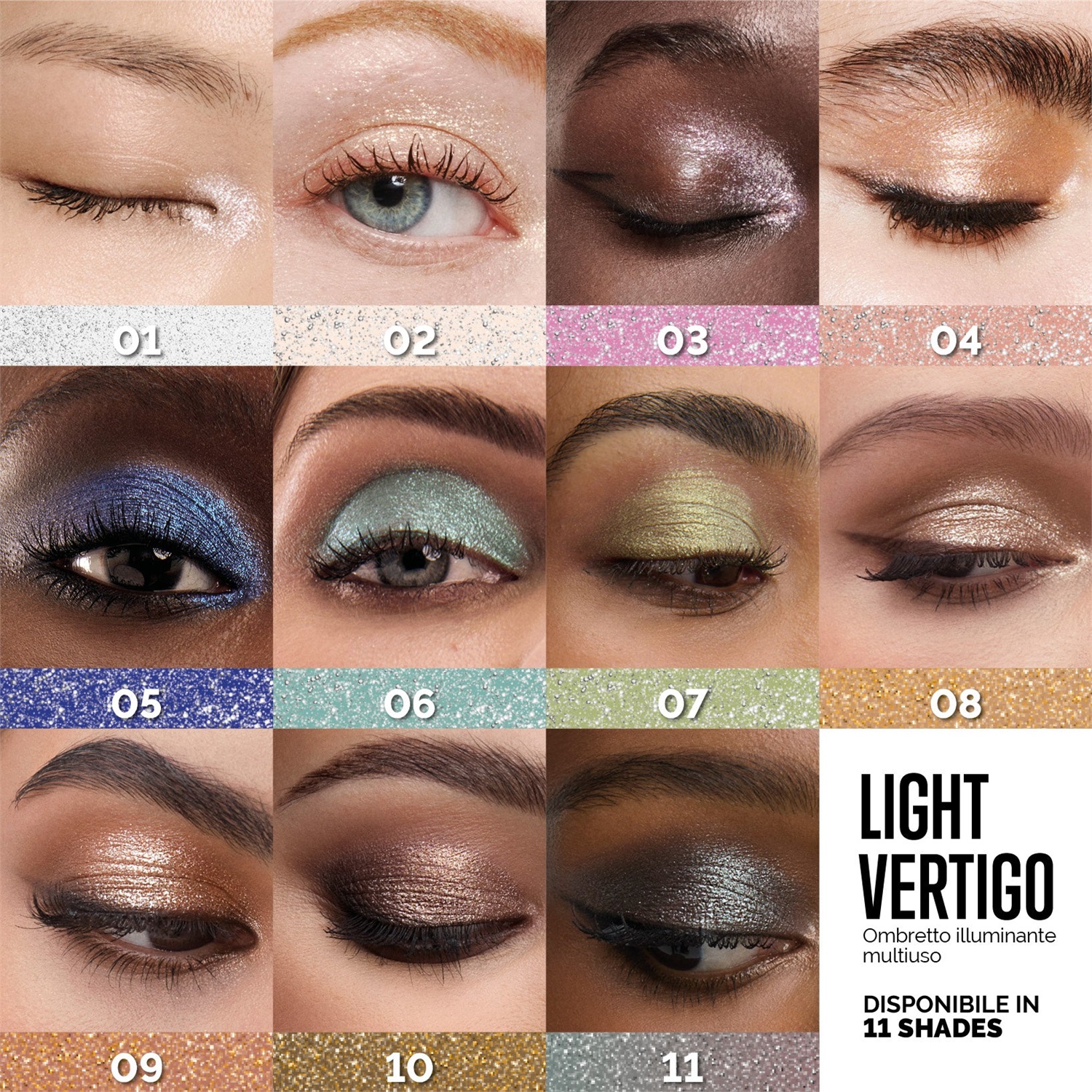 Veralab Overskin Light Vertigo 10 Supernova 2.5g - Ombretto Compatto Illuminante per Viso e Corpo