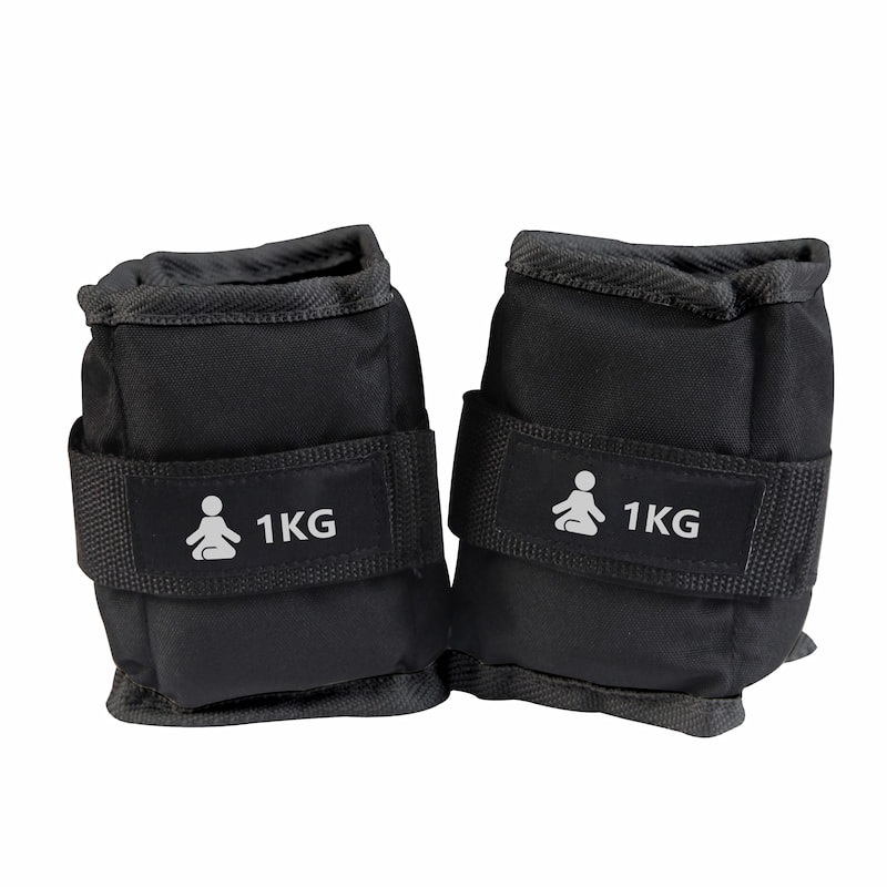 FITPADDY Pesi DuoFlex per Caviglie e Polsi 1 kg - 2 Pezzi, Chiusura Regolabile, Adattabili a Tutte le Taglie