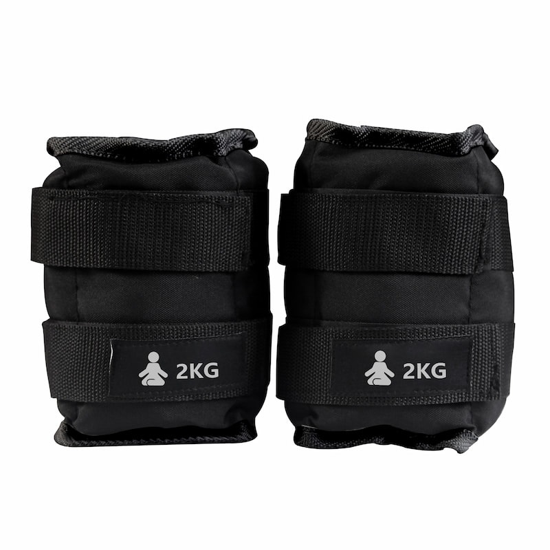 FITPADDY Pesi DuoFlex Regolabili per Caviglie/Polsi 2 kg (4 kg totali) - Chiusura Velcro, Adattabili a Tutte le Taglie